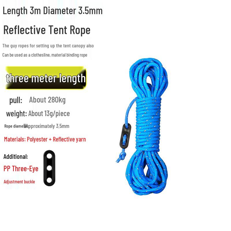 Reflective Wind Rope for Camping Tents - 4mm & 6mm Guy Rope