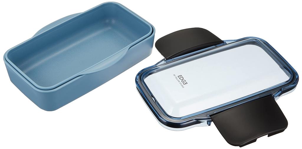 Yellow Studio Dome Lunch Box, 2-Tier, 850ml, Made In Japan, Blue, 20EDGE