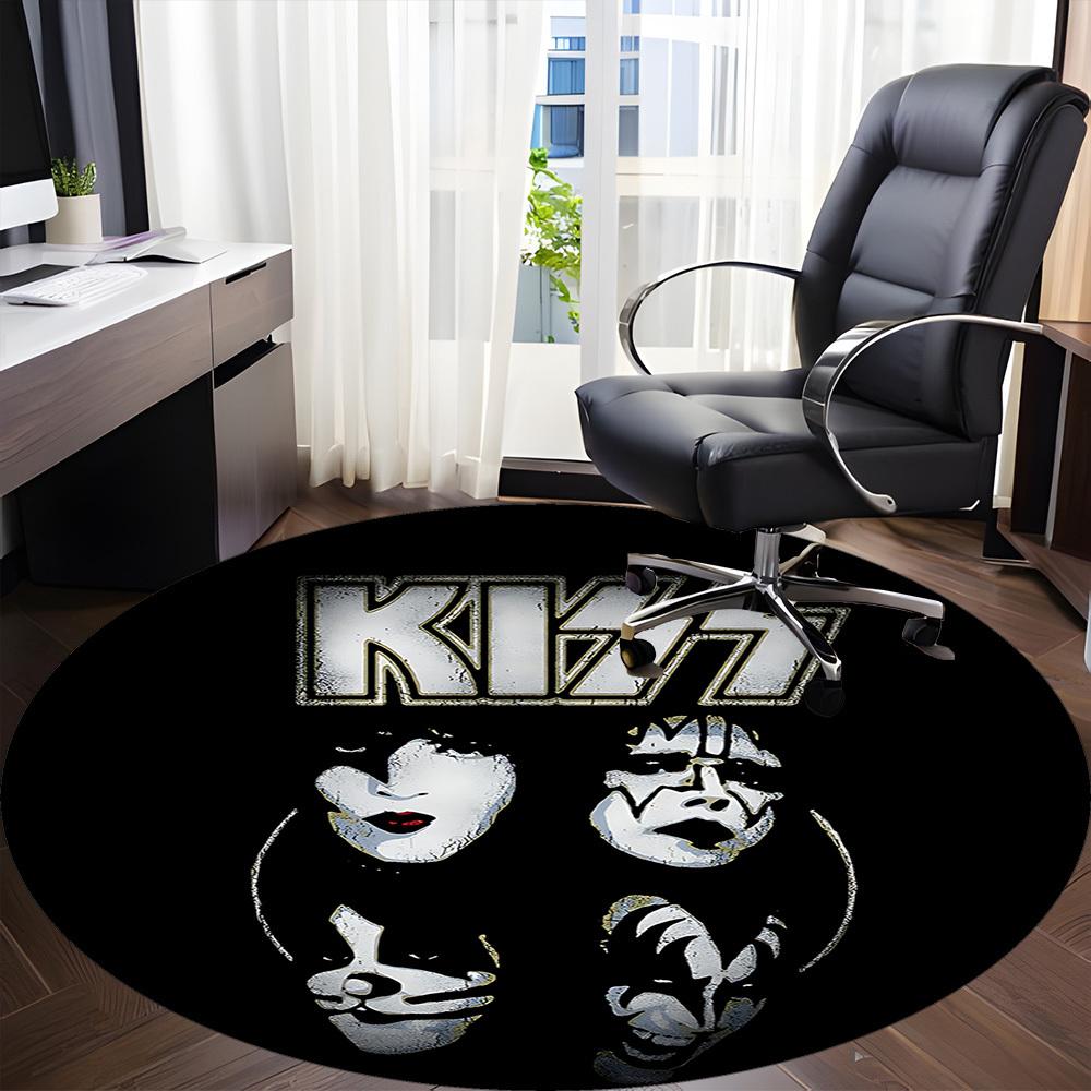 1pc KISS Band Office Round Area Rug, Indoor Mat Suitable For Office, Under Office Chairs Bedroom Living Room Home Decor  a0908159
