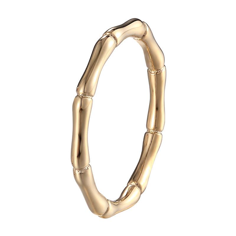 New Chinese-style Gaosheng Bamboo Ring Titanium Steel Vacuum Electroplating Index Finger Ring Women's National Style Accessories