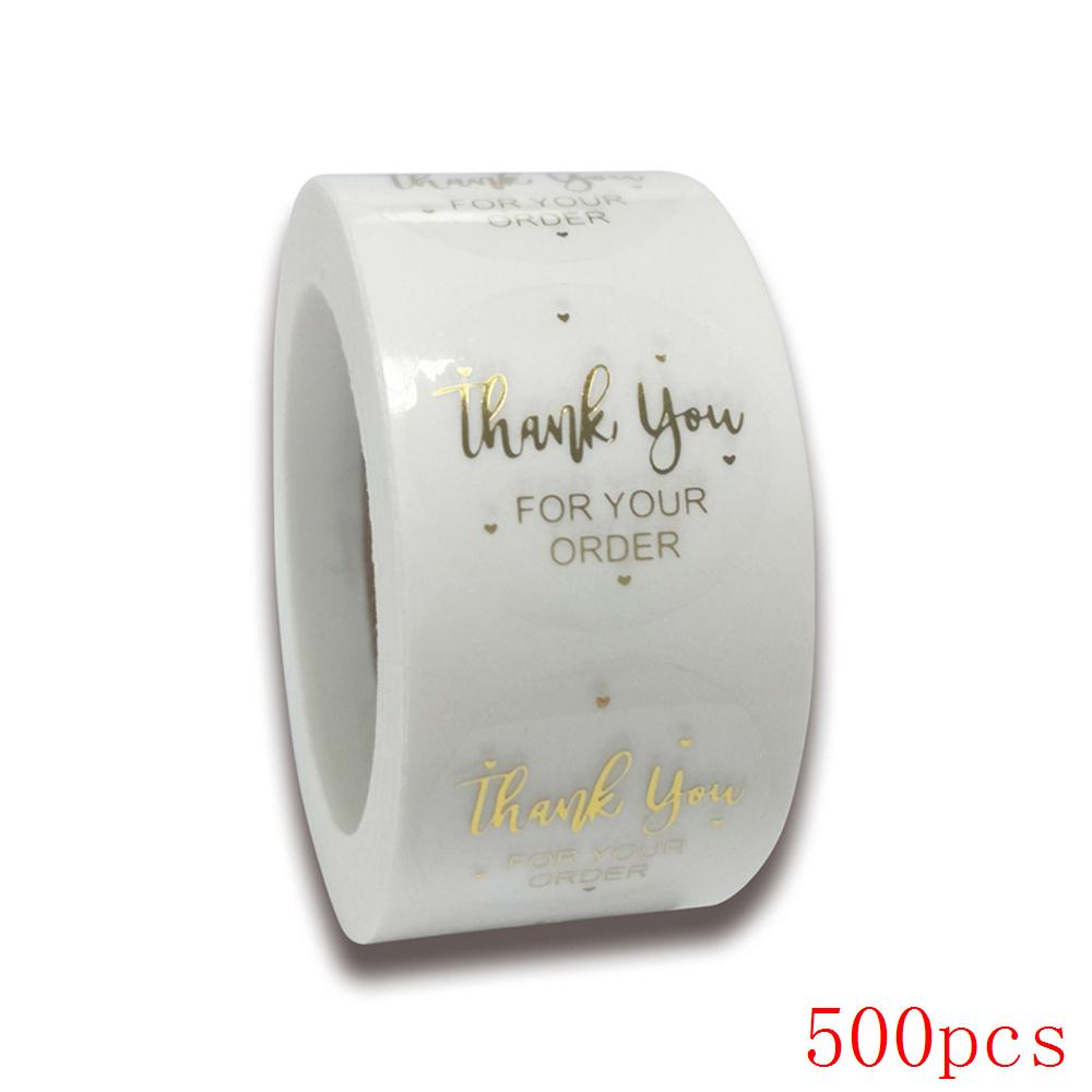50-500Pcs Labels 1Inch Clear Gold Foil Thank You Stickers For Wedding Pretty Gift Cards Envelope Sealing Label Stickers