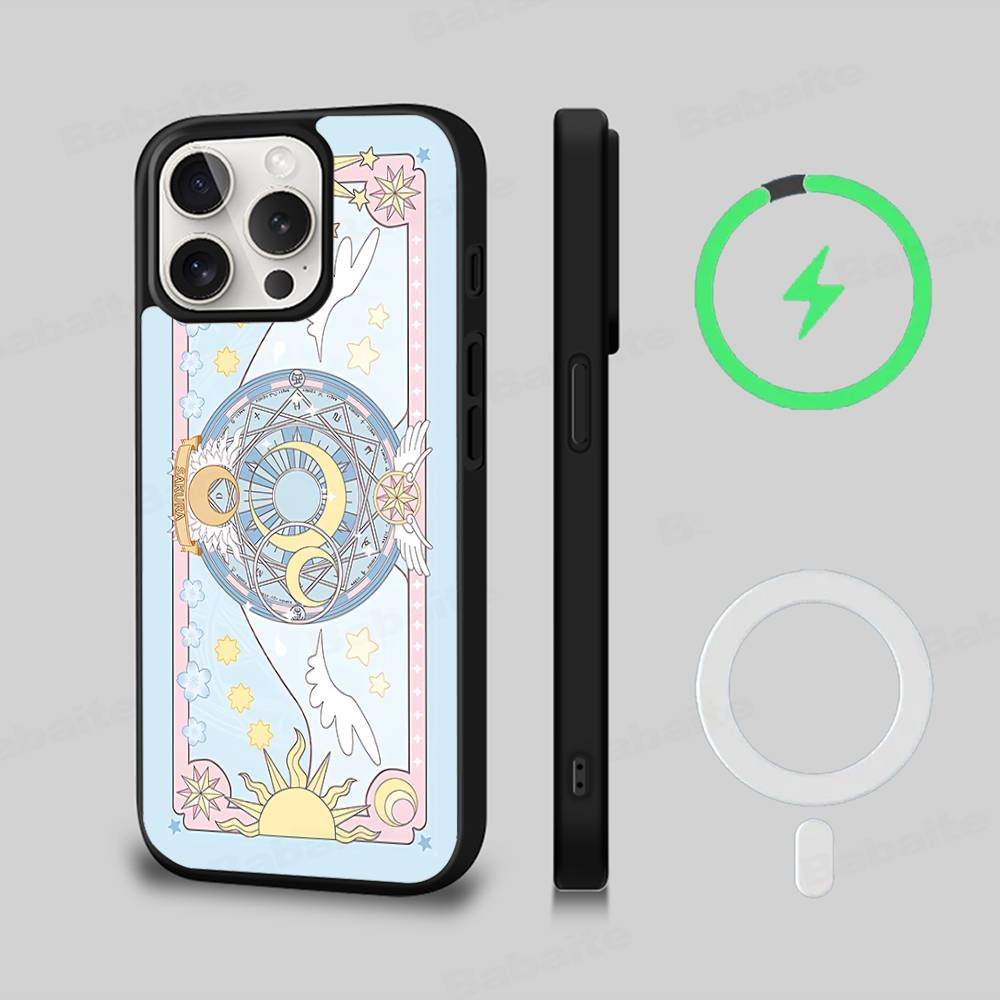 C-Cardcaptor Sakura Magnetic Matte Phone Case For iPhone 16 17 15 14 13 12 11 For Magsafe Wireless Charge Cover