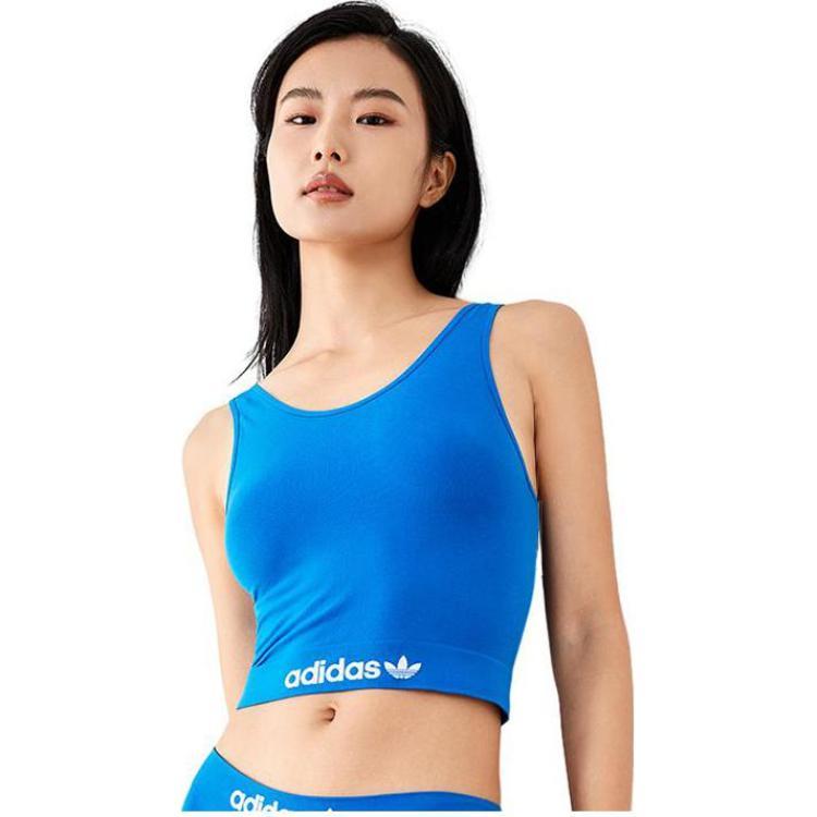 Adidas Letter Print Breathable Sports Tank Top Women Tops Blue 4A3H67-800