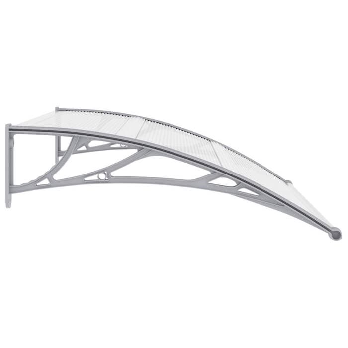 Auvent de porte - vidaXL - 120x80 cm - Gris et transparent - Polycarbonate - Anti-corrosion