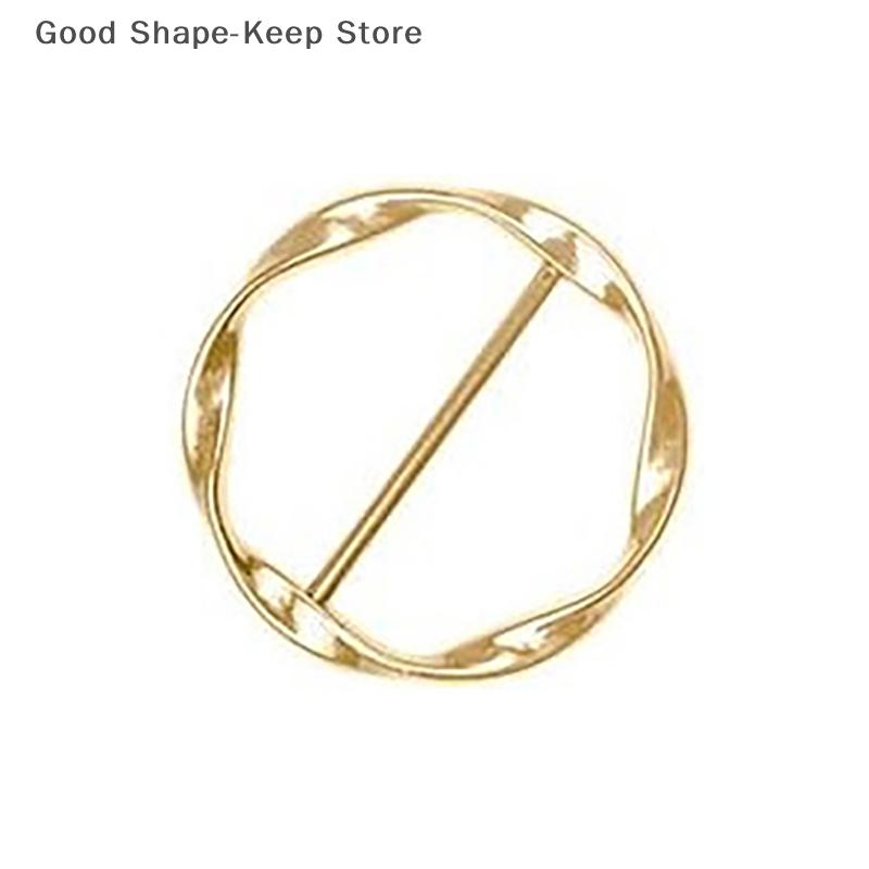 5/6Pcs Spiral Circle Zinc Alloy Metal Round Three-Speed Knotted Silk Scarf Buckle European And American Knot Scarf Buckle Style