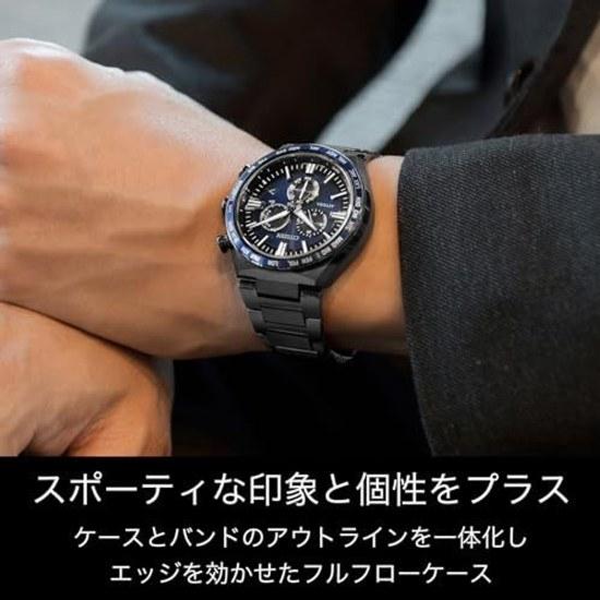 CITIZEN Wristwatch ATTESA (Radio-controlled Water-resistant Lightweight) CB5967-66L Chronograph Eco-Drive Black Titanium ACT Line Made Japan Mens Dark