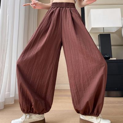 Women Cotton Linen Sweatpants  Loose Lazy Ice Silk Thin Summer Lantern Trousers Casual Sunscreen Japan Yamamoto Wide Leg Pants