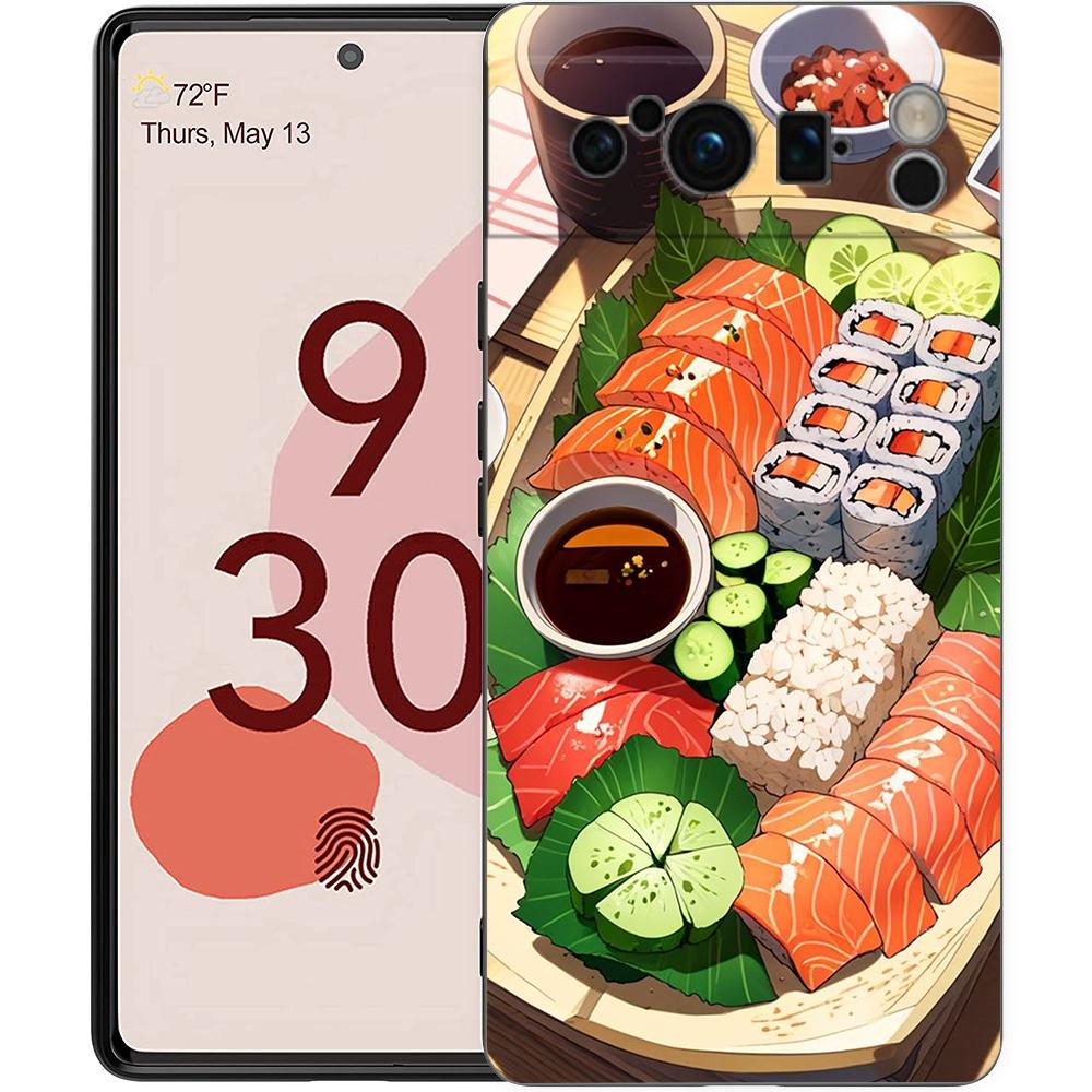 

For Google Pixel 10 Pro Phone Case Pixel 9 Pro XL TPU Case Pixel 8 Pro 9A 8A 7A 7 6A 6 Pro Soft Cover Cute Cartoon Sushi Pixel 9