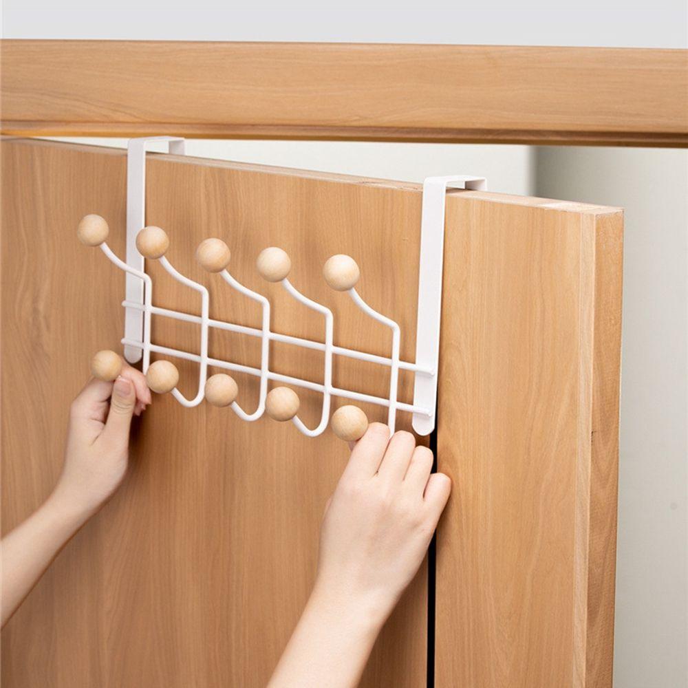 White Iron Simple Behind The Door Hanging Type Scarf Hanger Towel Shelf Door Hooks Storage Hooks