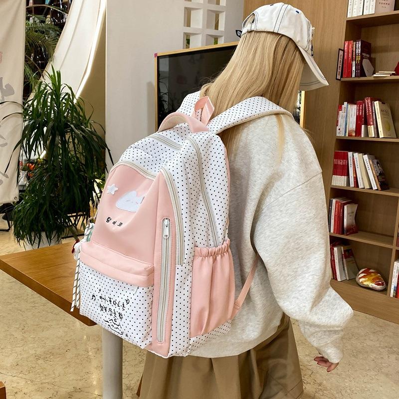 Schoolbag Korean school bag girl college student niche design sense large capacity high value backpack girl junior high backpack