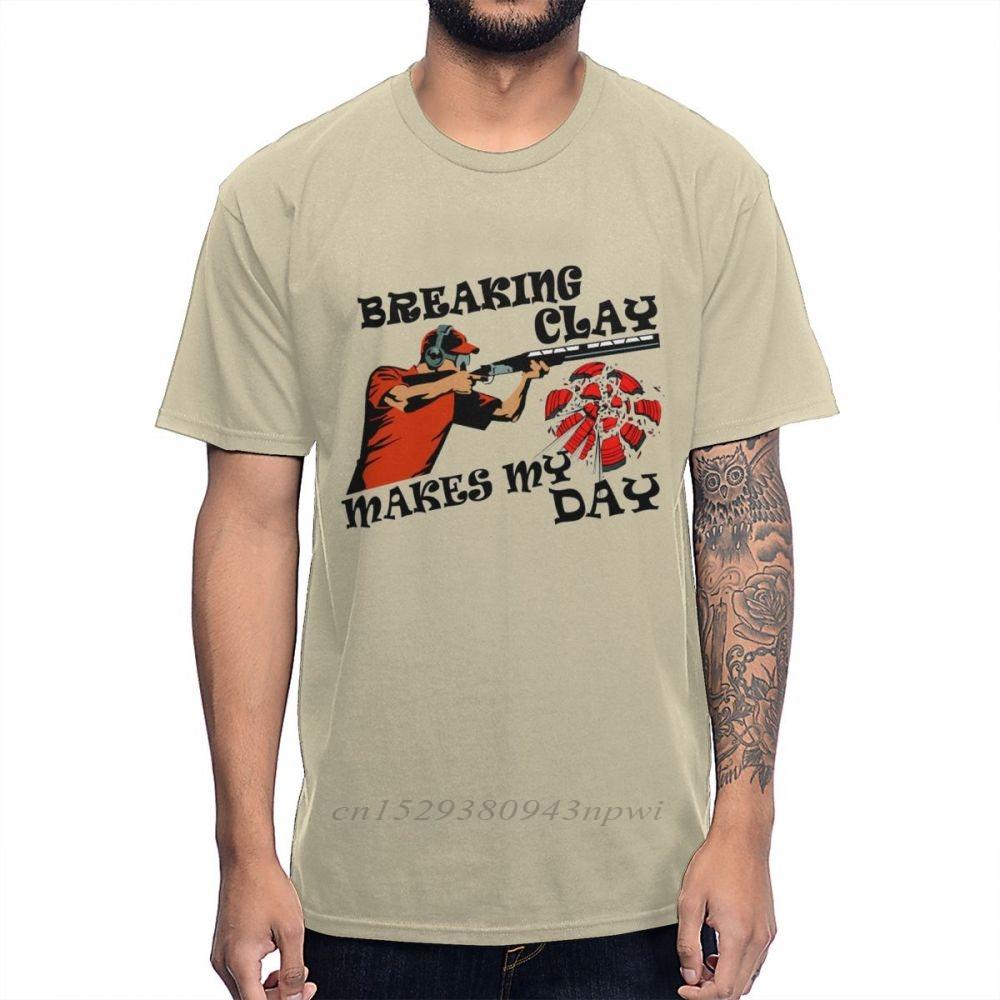 Man Leisure Clay  Trap Shooting For Skeet Shooting Fans T Shirt Round Neck Comfortable Cotton Anime Homme Tshirt