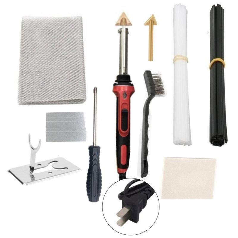 100W Plastic Welder Tool Welding Kit with Soldering Iron Tip & Welding Rod Tape Surface Repair Kit