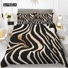 Zebra Print Duvet Cover Set King Polyester Red Black Stripes Bedding Set Wild Animal Zebra Wildlife Skin Quilt Cover for Girls