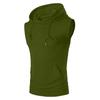 Mens Solid Color Hooded Sleeveless Pocket Tank Top
