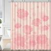 1Pc Warm Pink Pattern Shower Curtain, High-End Elegant Bathroom Curtain, Multi-Functional Curtain, Bathroom Decorative Curtain
