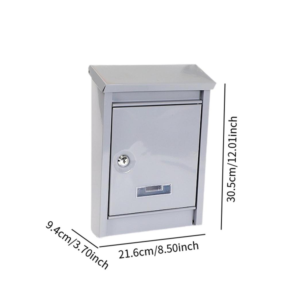 Metal Locking Mailbox Wall Mounted Hanging Mailbox Lockable Outdoor Mail Box for House Front Door External Lock Mailbox Box