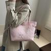 Student Class Cloth Bag Bag Women's 2025 New Shoulder Underarm Bag Striped Large Capacity Commuter Casual Tote Bag