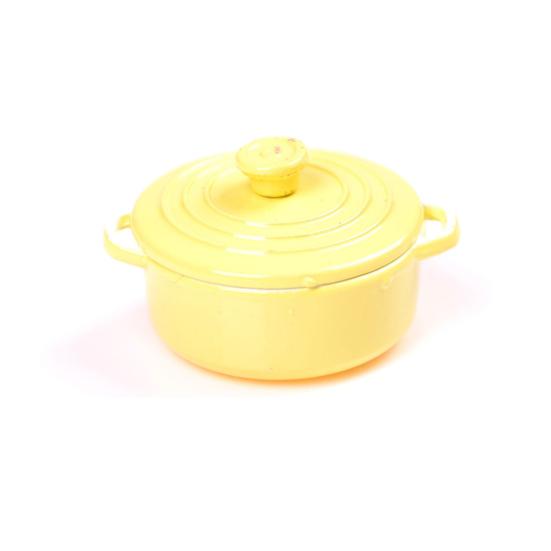 Dollhouse Miniature Stewpot Mini Soup Pot Boiler Accessories Play Kitchen Toy