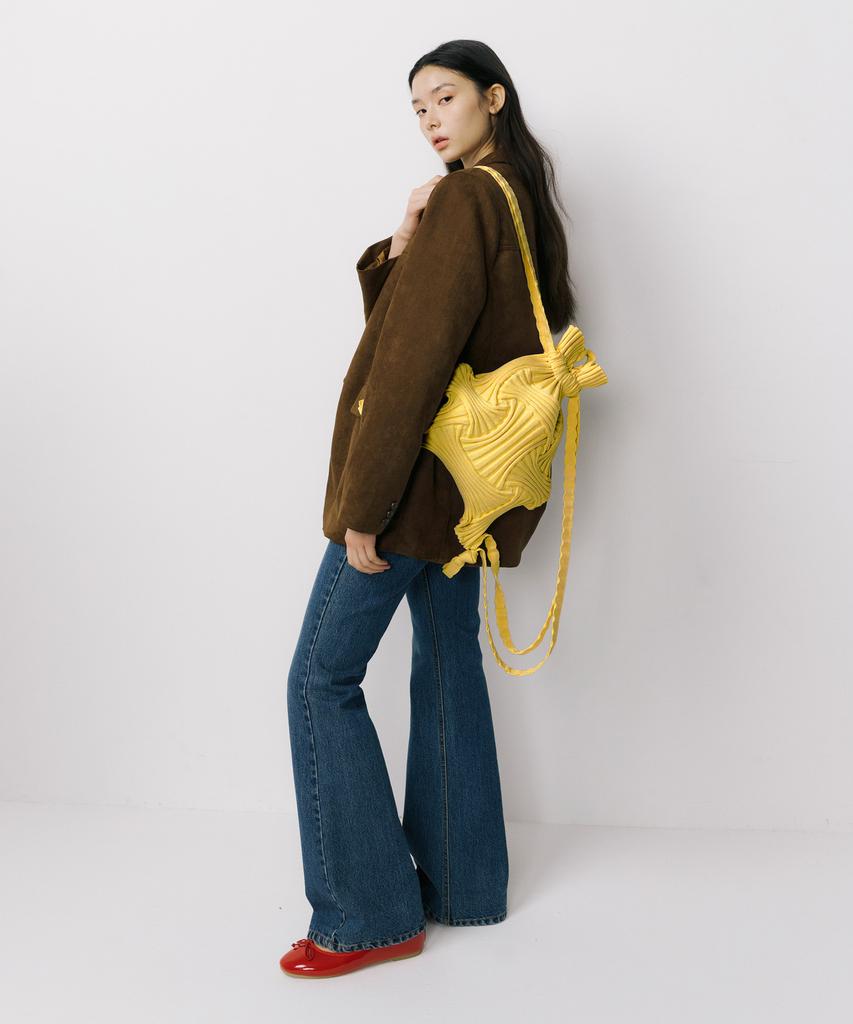 Pleatsmama New Bow Backpack Yellow