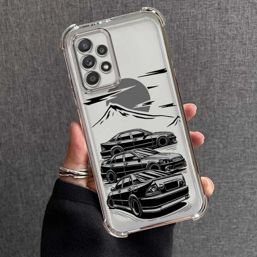 Soft Cover Case for Samsung Galaxy A21s A13 A33 A26 A35 A36 A24 A52 A17 A15 A16 A25 Japanese JDM Drift Car