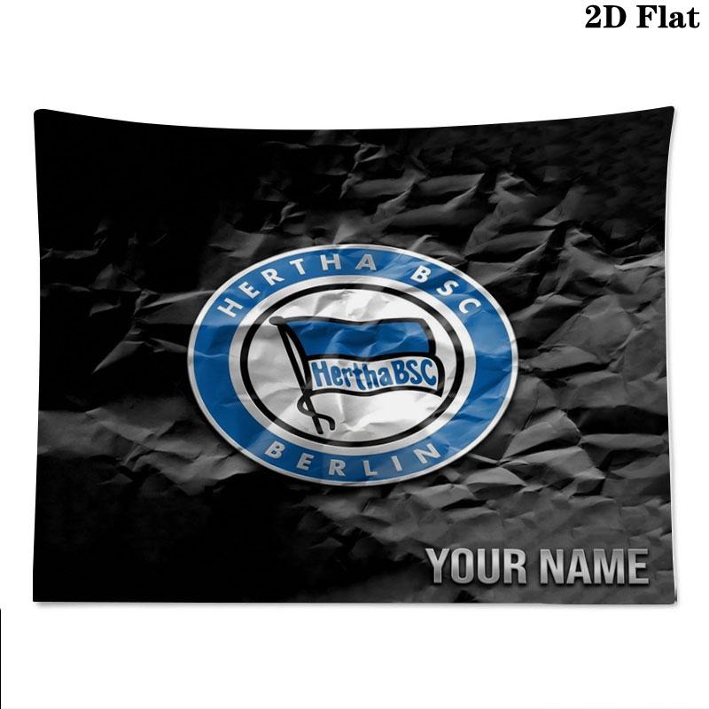 Hertha BSC Custom Name Wall Tapestry Aesthetic Wall Hanging Printed Fabric Blanket Decorative Tapestries for Bedroom Living Room Home Decor