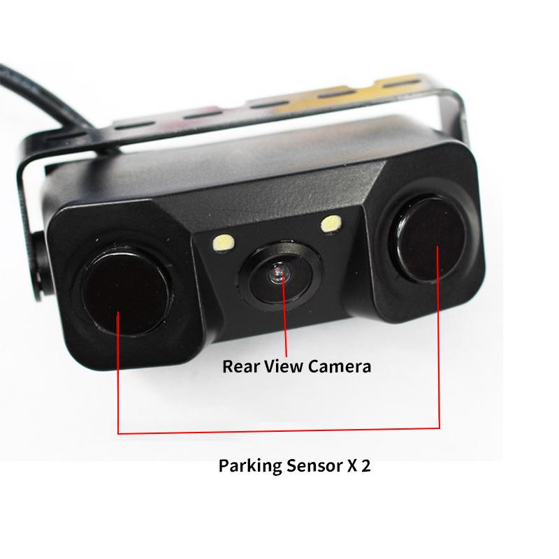 Car Parking Sensor 3IN1 Night Vision 2 Radar Detector Sensors BiBi Alarm Reverse Backup Rear View Camera