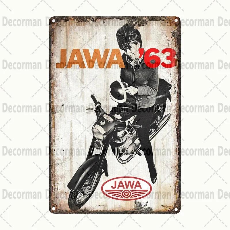 [ DecorMan]  JAWA BSA Motor Kovové Znamení Plakáty Vintage Malba Vlastní Klubová Dekorace LTA-1704 vintage dekor