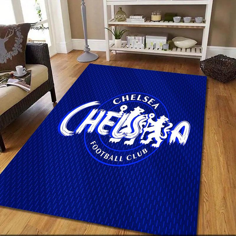 Chelsea F.C Flannel Pattern Square Carpet,Area Rug,Carpet Rug for Living Room Bedroom Sofa Playroom Decor,Non-slip Floor Mat