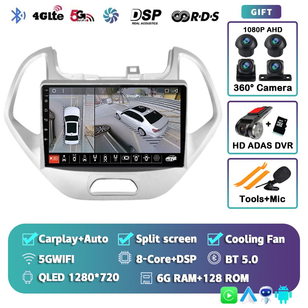 Android 14 Carplay Auto Car Radio For Ford FIGO KA 2015-2020 Multimedia Video Player Navigation GPS DSP Audio No 2din DVD Stereo