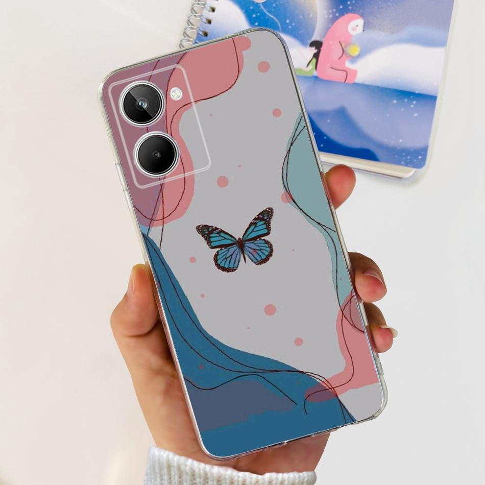 Cute Flower Cat Painted Case For Realme 10 / Realme 10 Pro / Realme 10 Pro+ Soft Silicone TPU Cover For Realme10 4G 10Pro Plus