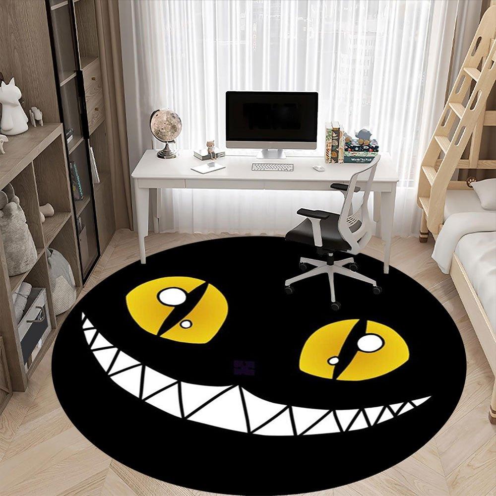 Sonrisa espeluznante: Pegatina Redonda de Halloween Calcomanía Alfombrilla Redonda Antideslizante para Silla Alfombra de Silla para Oficina Alfombras para Decoración de Oficina Regalo Para el Día de San Valentín el Día de la Madre