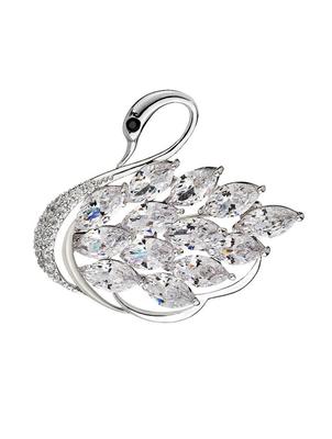 Décoration de poitrine en cristal mignon cygne en zircon pour cadeau de cérémonie d'entrée pour femme Livré avec un coffret cadeau broche, corsage, mariages, remises de diplômes,