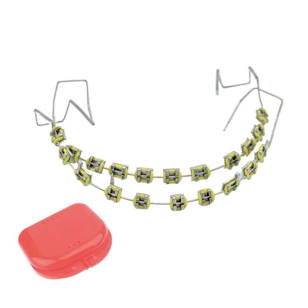 With Metal Wires Orthodontic Ligature Ties Colorful Metal Bracket Temporary Tooth Decoration Teeth