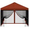 Garden Pavilion with Side Walls 3 X 3 M Terracotta