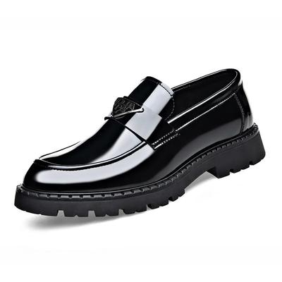 Modne Nowe Designerskie Męskie Mokasyny na Grubej Podeszwie Moda Wiosna Jesień Wsuwane Męskie Buty Eleganckie Męska Luksusowa Marka Skórzane Buty