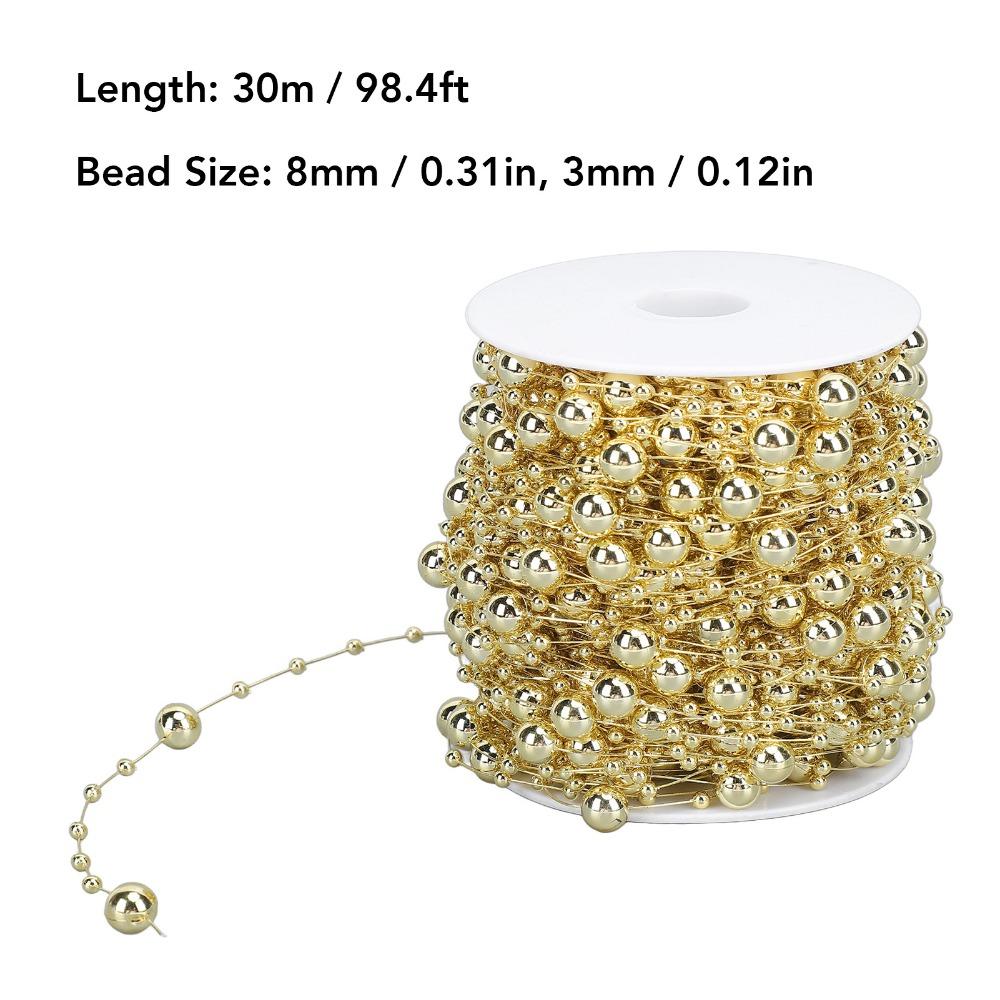 Party & Holiday DIY Decorations Gold Pearl Beads Chain Silver Faux Pearl Pearl Strand Trim 8+3mm Beaded Garland Party Decoration