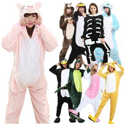 Kigurumi-Skelett Coslpay Weicher, lockerer Pyjama Lustiger blauer Elefant Maus Rosa Schwein Overall Männer Frauen Erwachsener Overall