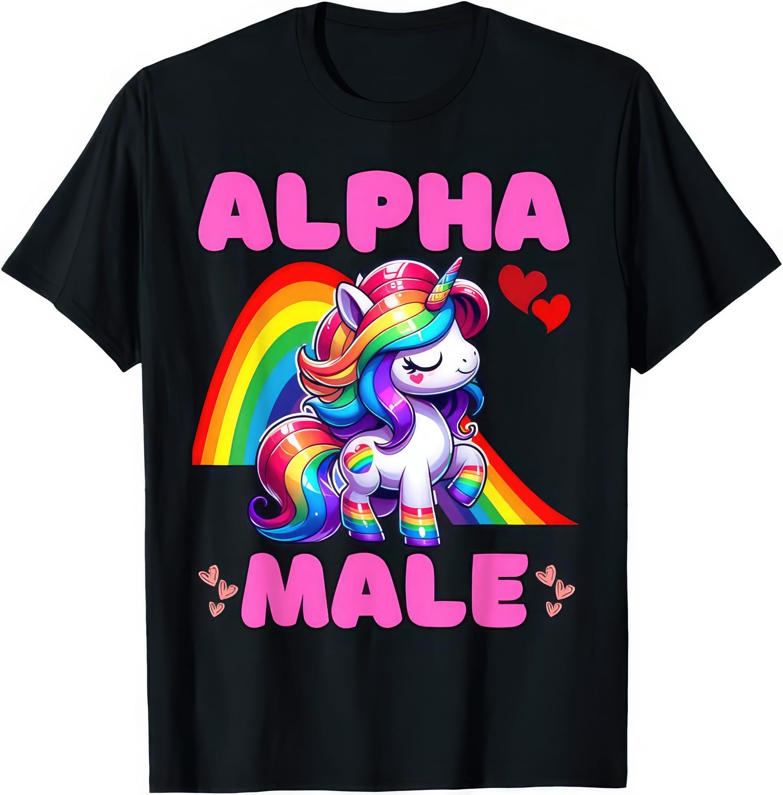 Alpha Male Rainbow Unicorn Funny T shirt 4XL