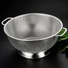 Stainless Steel Colander With Double Handle Food Pasta Strainer Basket With Self-Draining Solid Ring Base Fine Mesh Filter