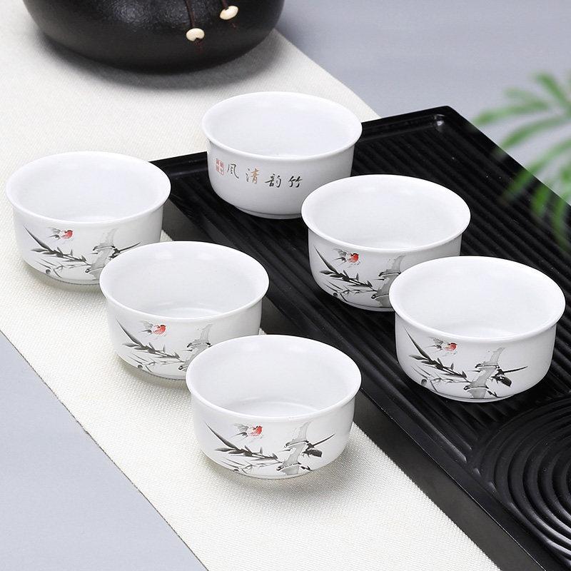 Household Kung Fu Teacup 1 pack ceramic single tea cup purple sand celadon white porcelain bone china tea bowl accessories tea cup