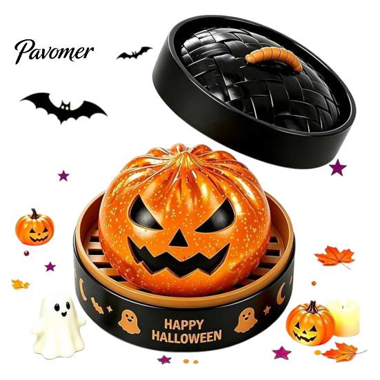 Skeleton Dumpling Toy 1/5/6Pcs Halloween Squeezing with Steamer, Pumpkin Ghost Eyeball Bun Stress Relief for Kids Adults, Party Favors