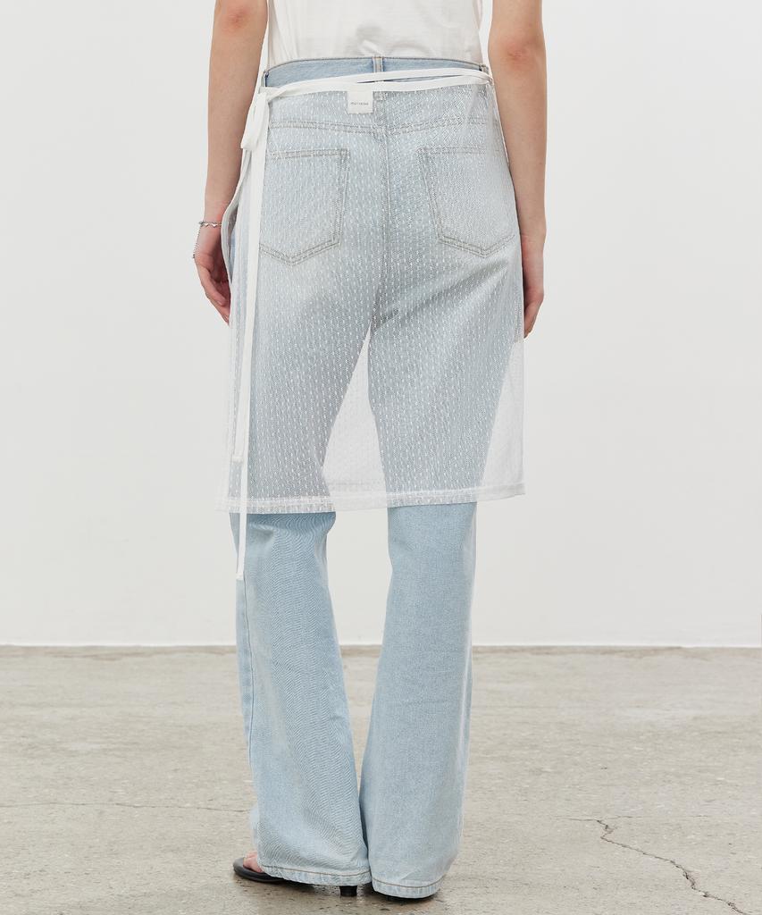 Itove Seoul See-Through Layered Wrap Skirt Wh