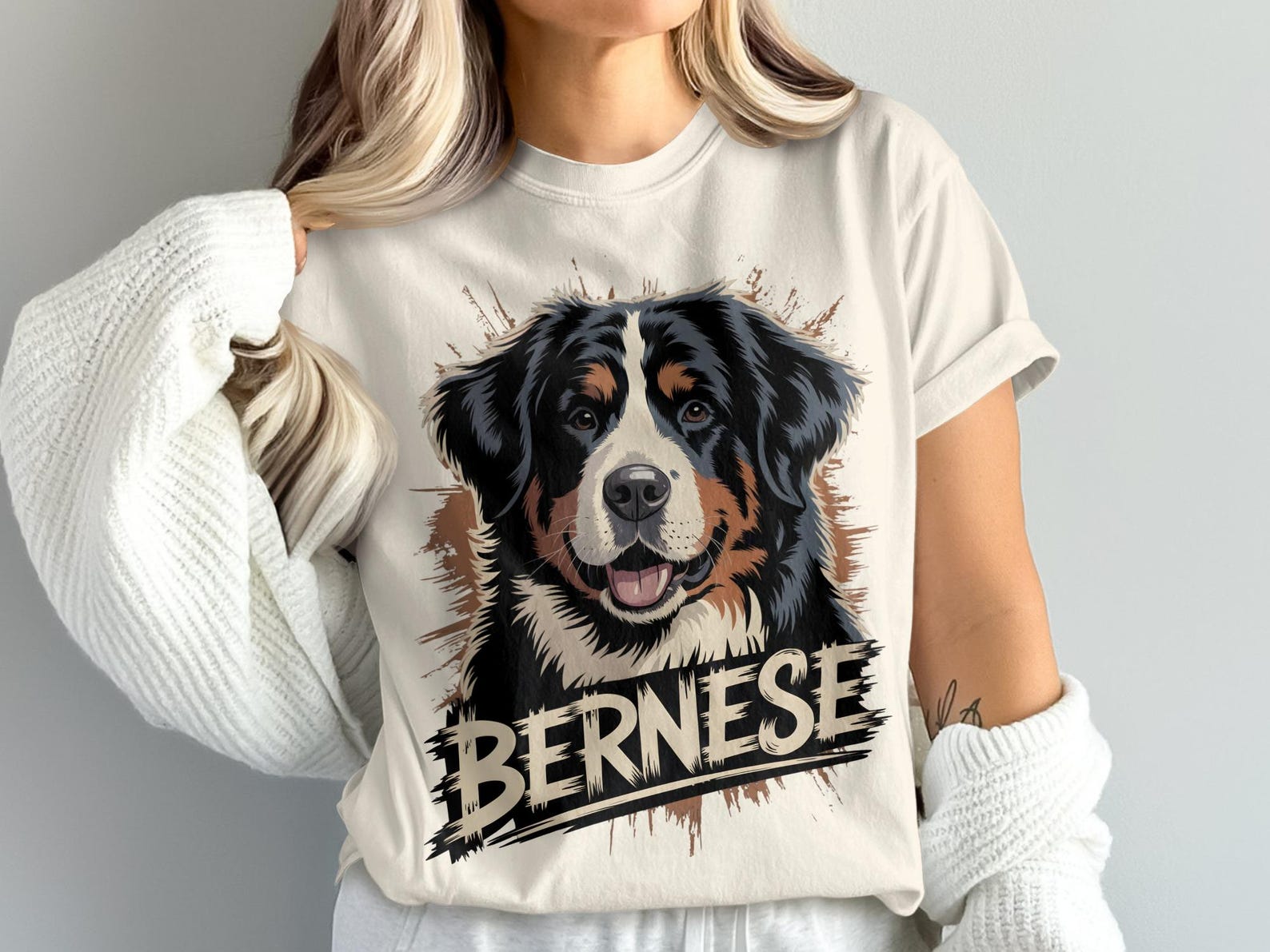 Bernese Mountain Dog T-Shirt, Dog Lover Tee, Bernese Gift, Cute Dog Shirt, Dog Breed T-Shirt, Trendy T Shirt, Dog T-Shirts for Gifts S