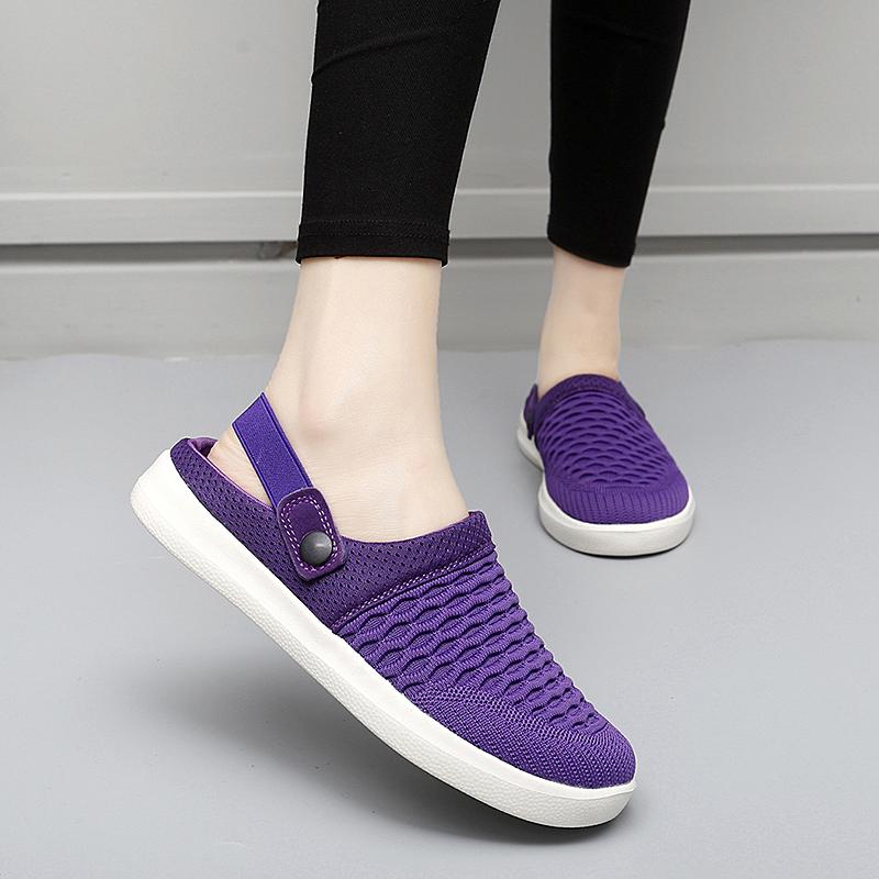 Women Slippers Casual Men Color Sandals Backless Summer Slip On Clogs Black Lightweight Couple Beach Shoes Large Size