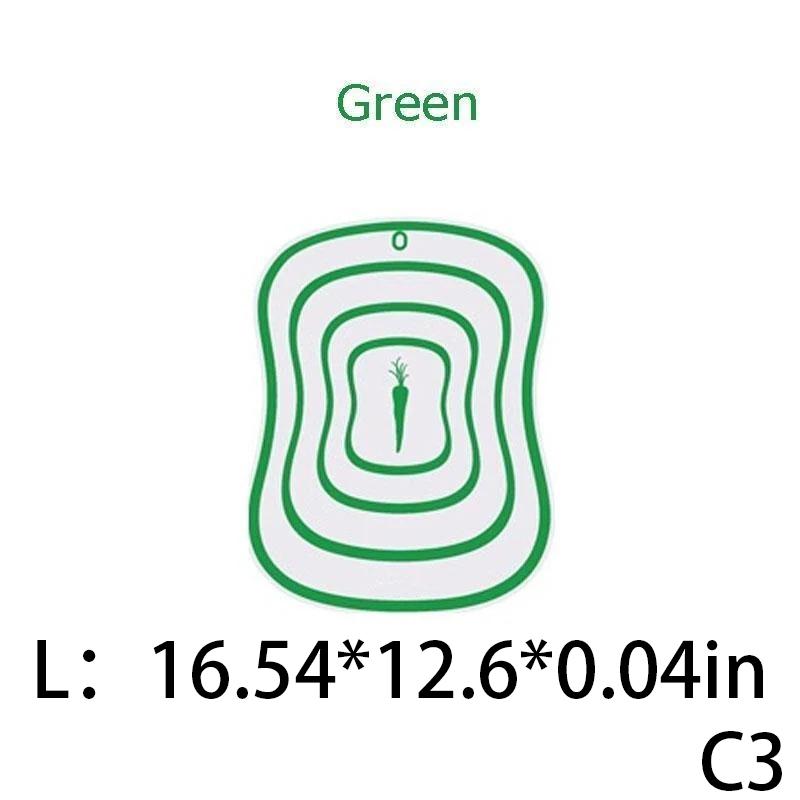 Three Sizes Colored Line Kitchen Non-Slip Chopping Blocks Tool Flexible Transparent Cutting Board Kitchen Pp Cutting Boards