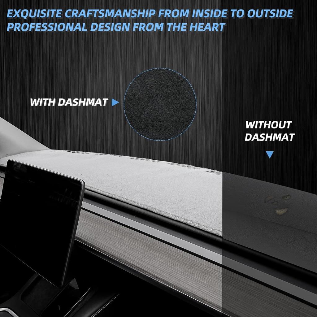 Dashboard Dash Cover Mat Carpet Compatible with 2007-2011 Toyota Camry(Grey)