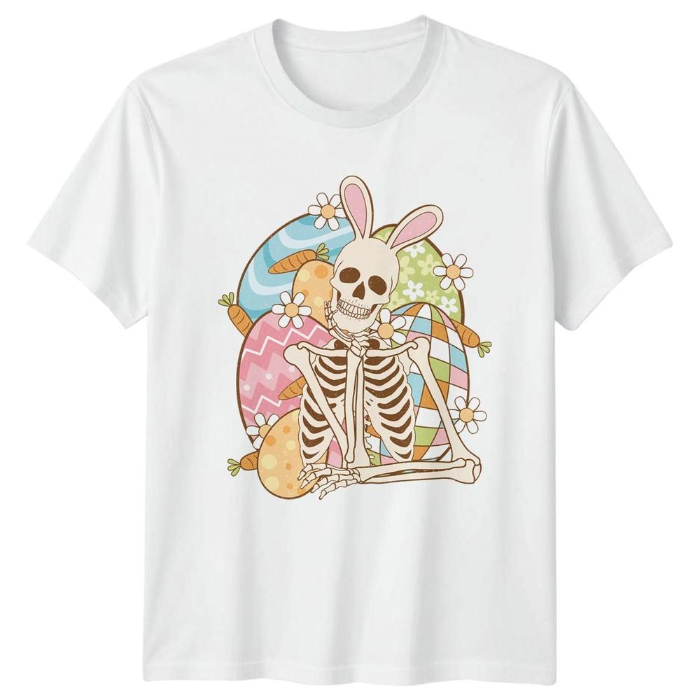 I Just Came For The Eggs And TShirt Groovy Skeleton Easter Holiday Gift S
