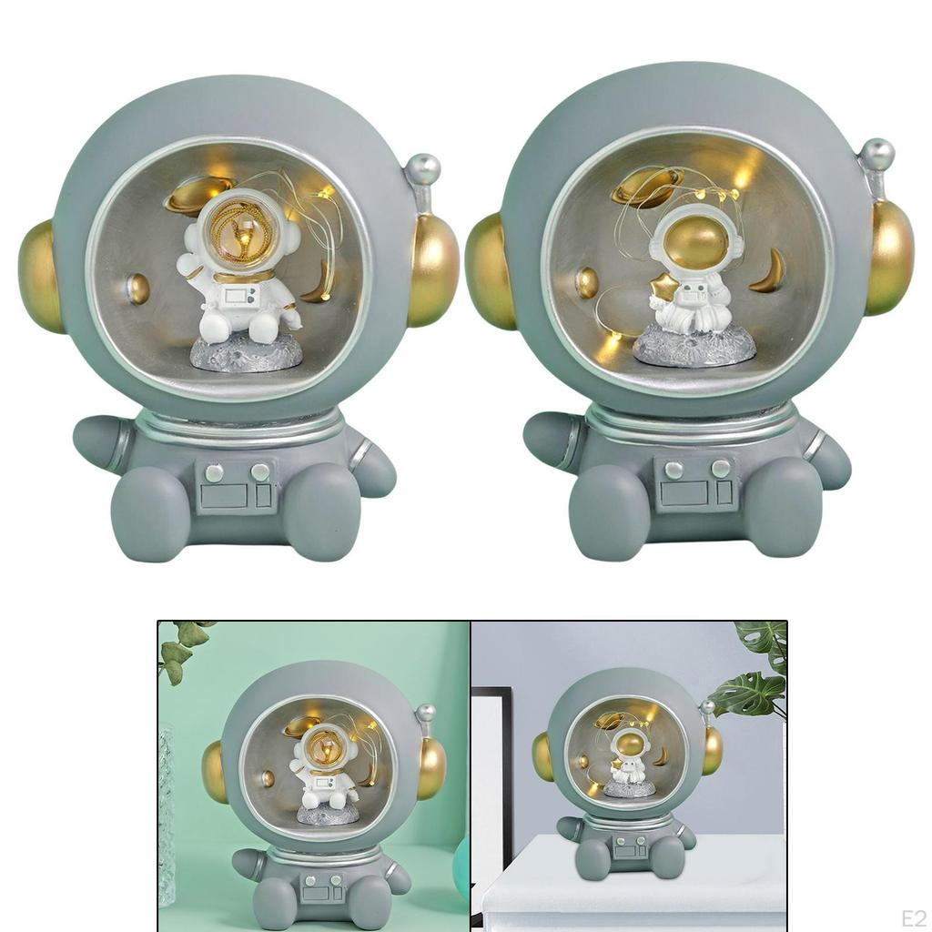 Astronaut Figurine Money Box Outer Space Figure Statue Light Spaceman Piggy Desktop Ornament Party