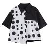 DIMANAF 2025 Plus Size New Summer Blouse Short Sleeve Vintage Polka Dot Printing Casual Women Loose Tops Shirts