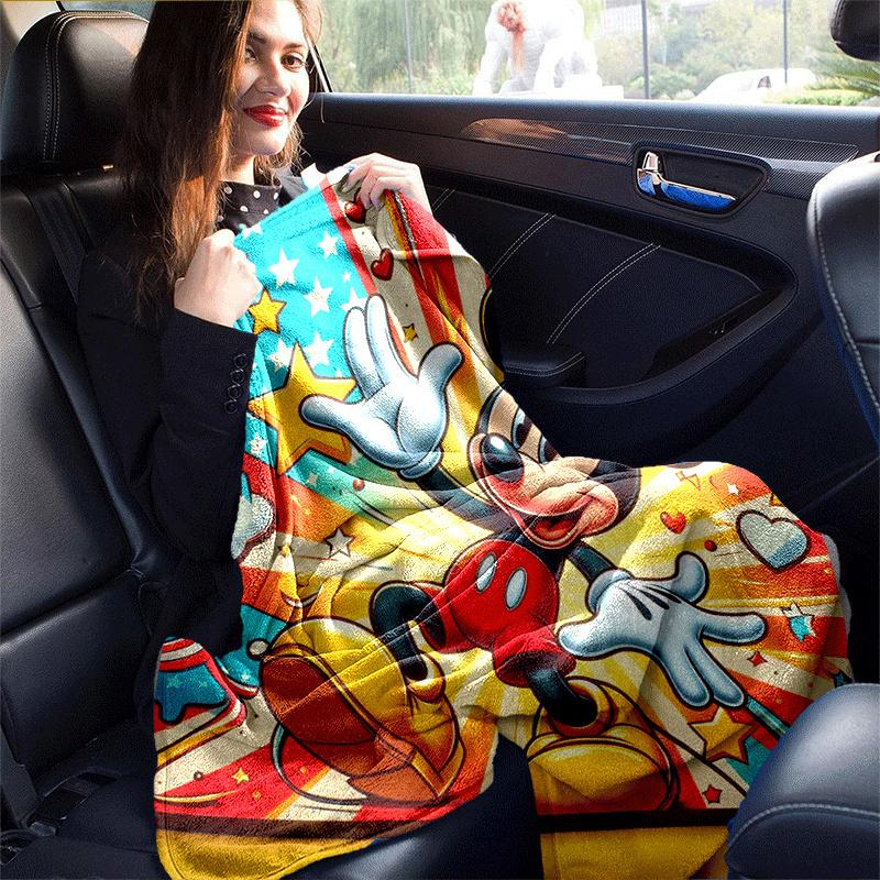 1pc Mickey Printing Blanket - Soft, All-Season Throw for Office Blanket,  | Personalized Gift with Adorable Cartoon Design